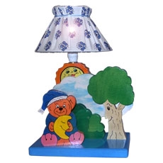 LAMPE OURS A LA LUNE DE BOIS